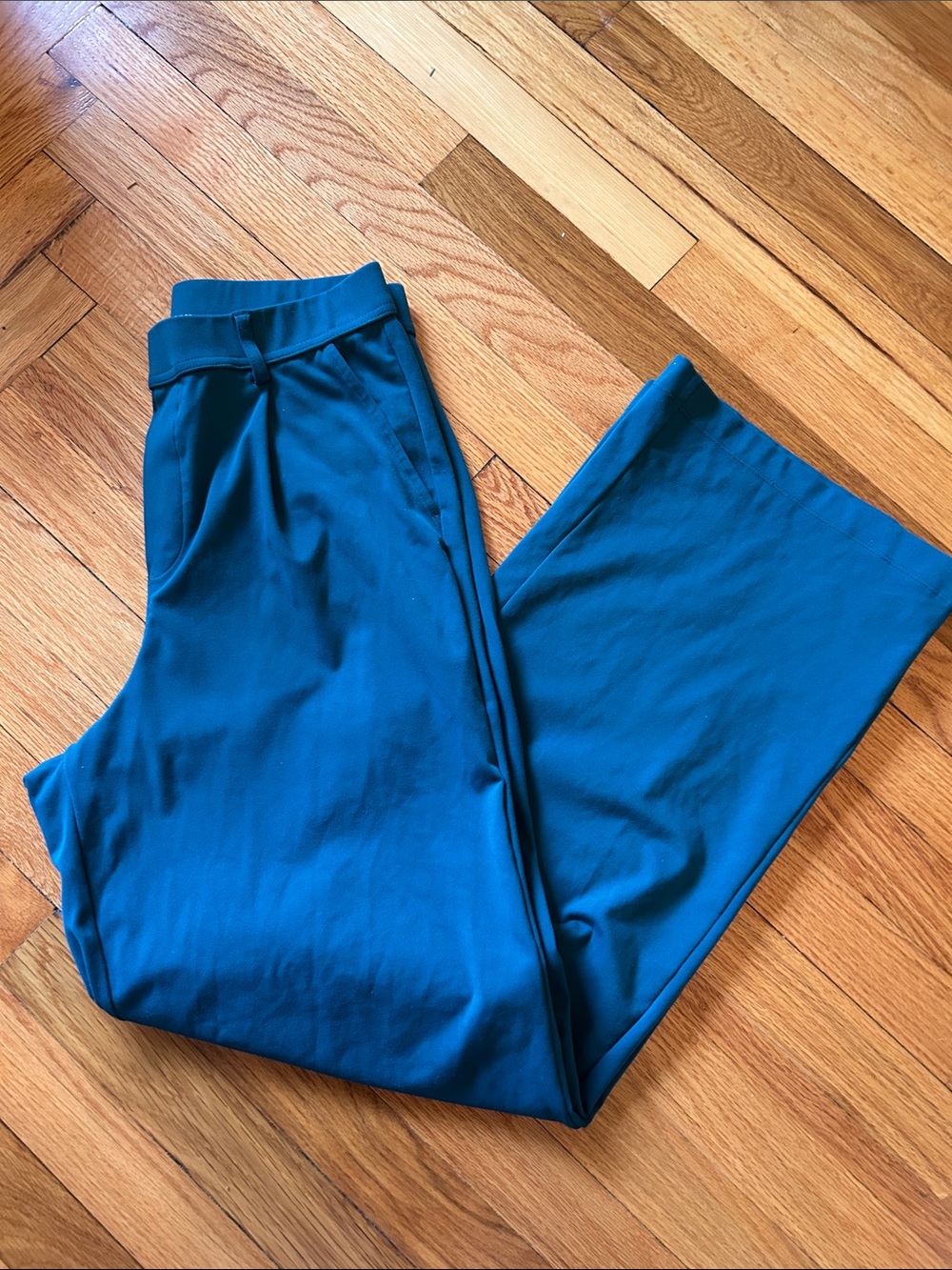 HALARA Turquoise, High-waisted, Pleated Work Pants - tall